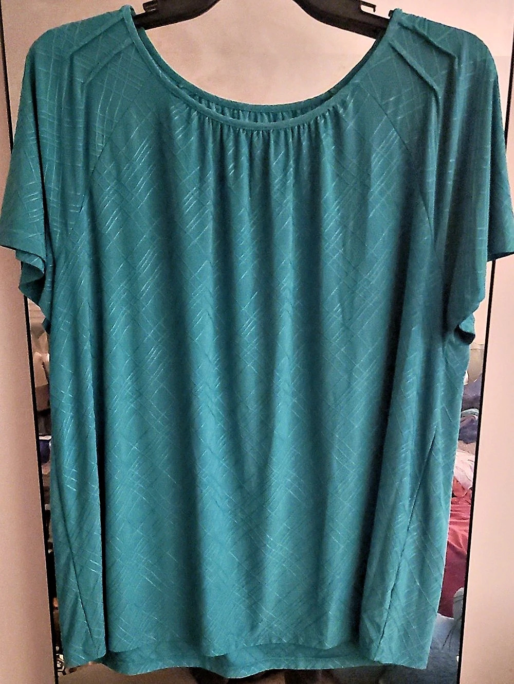 Craft & Barrow Women's Textured Tunic in Blue Size 2X